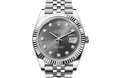 replica Rolex Datejust 41 Oyster 41 mm Oysterstaal en witgoud Leisteen wijzerplaat M126334-0006