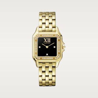 replica cartier Panthère de Cartier horloge Medium model quartz uurwerk geelgoud diamant CRWJPN0044
