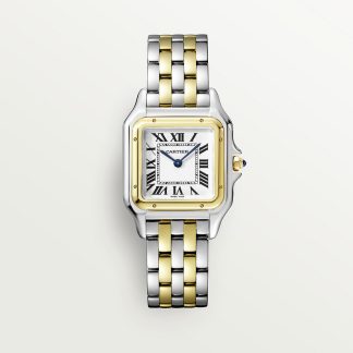 replica cartier Panthère de Cartier horloge Medium model quartz uurwerk geelgoud staal CRW2PN0007