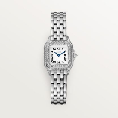 replica cartier Panthère de Cartier horloge Mini model quartz uurwerk witgoud CRWJPN0046