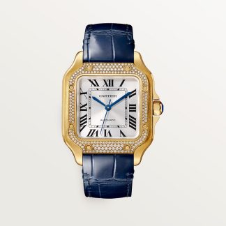 replica cartier Santos de Cartier horloge Medium model geelgoud diamant CRWJSA0013