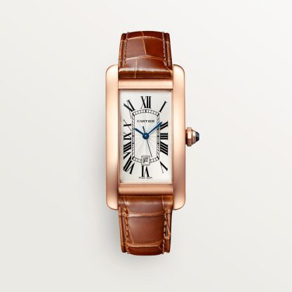 replica cartier Tank Américaine horloge Medium model roségoud leer CRWGTA0046